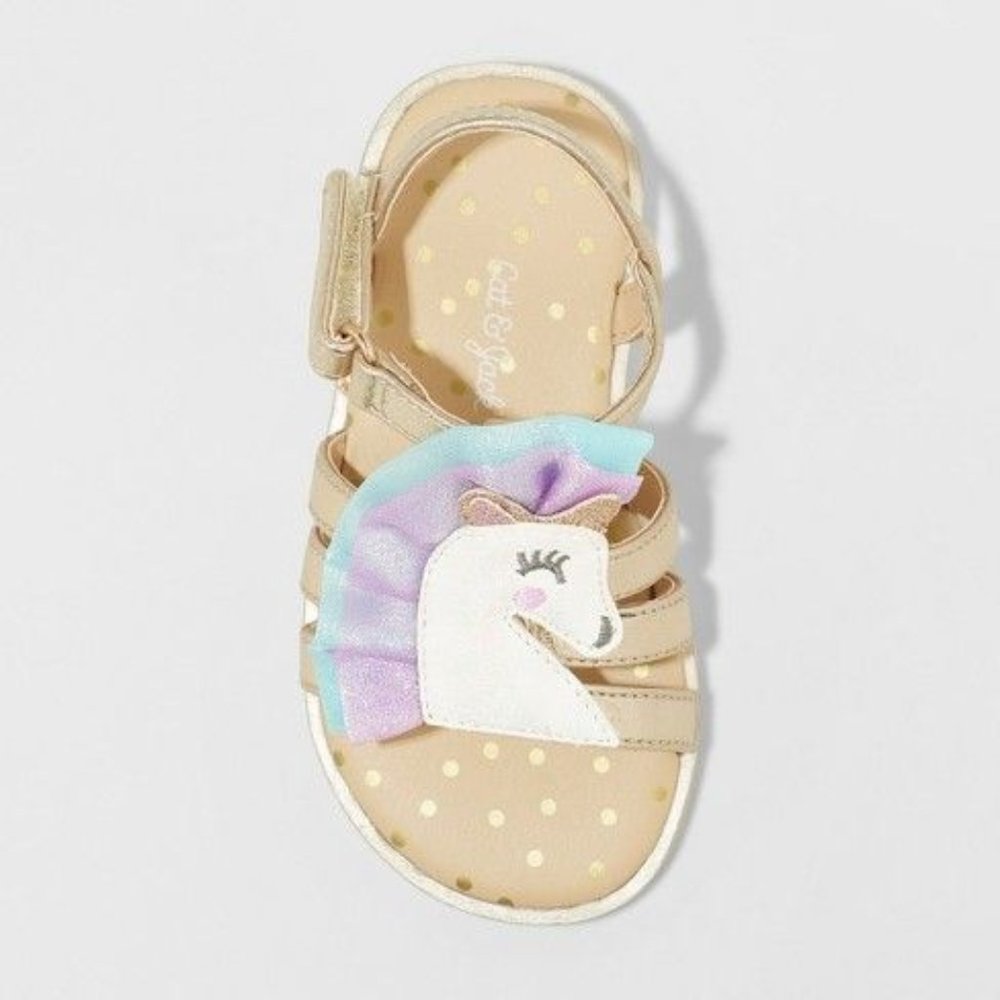 Cat & Jack Kailey Gold Unicorn Sandals